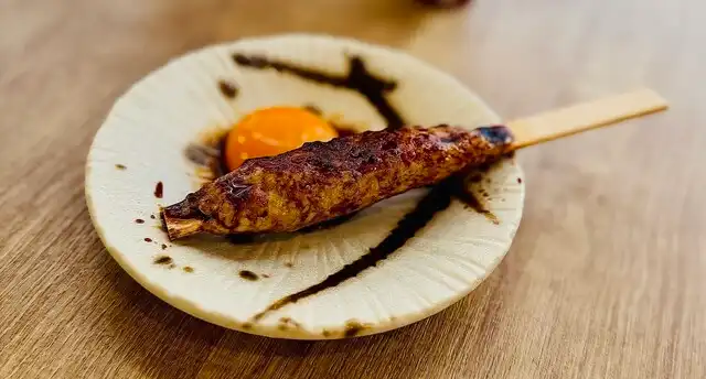 つくねお月見 / Tsukune with Raw Egg Yolk